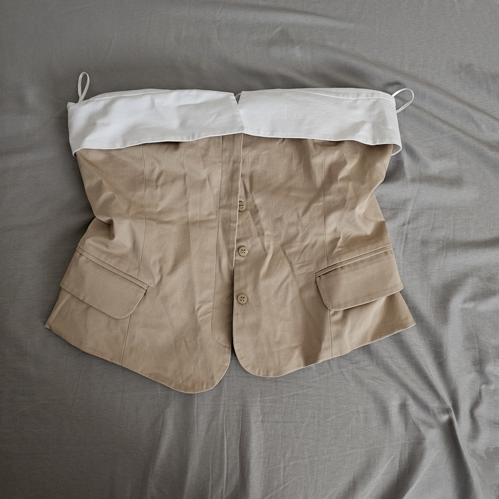 Zara Gabardine Strapless Top - Picture 4 of 4